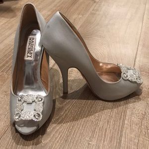 BADGLEY MISCHKA ice blue stilettos!